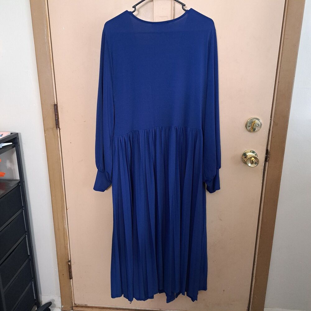 Eloquii Knot Front Pleated Skirt Midi Dress Plus Size 18 - Picture 4 of 5